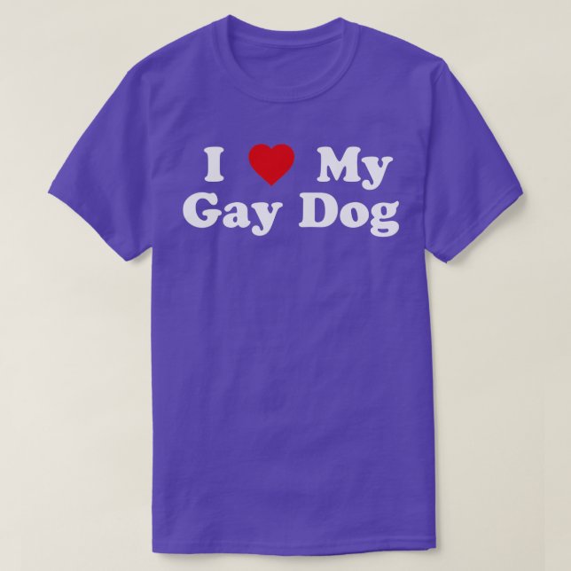 Funny LGBT I Liebe Mein Schwulenhund T-Shirt (Design vorne)