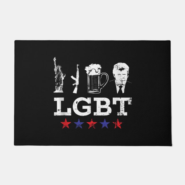 Funny LGBT Liberty Beer Trump Funny LGBT Fußmatte (Vorderseite)