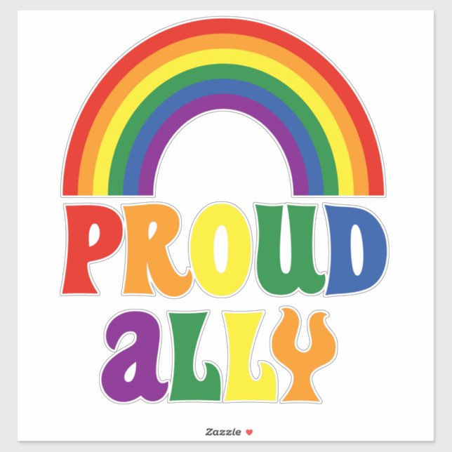 Funny LGBT Rainbow Pride Proud Ally Geschenk Aufkleber (Blatt)