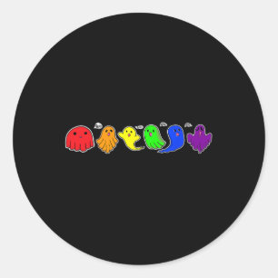 Funny Lgbtq Boo Ghost Spooky Halloween Rainbow Gay Runder Aufkleber