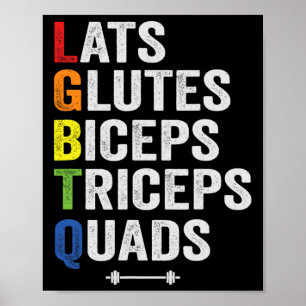 Funny Lgbtq Lats Glutes Biceps Triceps Quads Wiege Poster