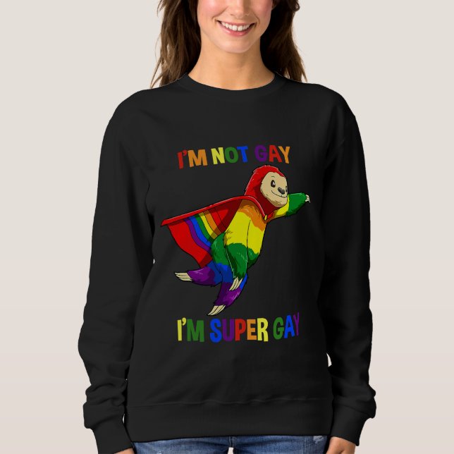 Funny Lgbtq Super Gay Sloth Sweatshirt (Vorderseite)