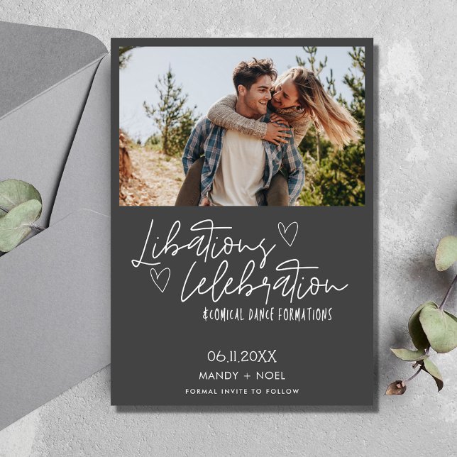 Funny Libations Celebration Foto Hochzeit Save The Date (Funny Libations Celebration Photo Wedding Save The Date)