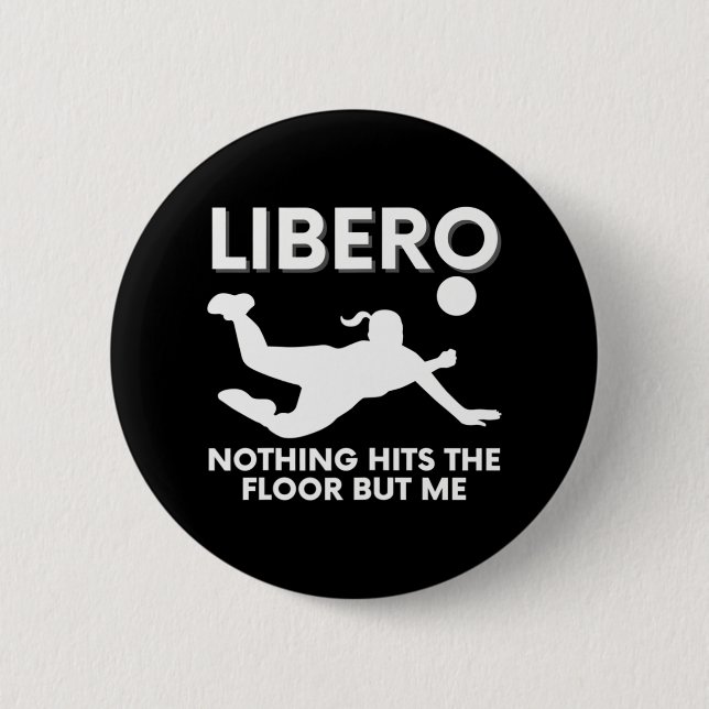 Funny Libero Volleyball Player Button (Vorderseite)