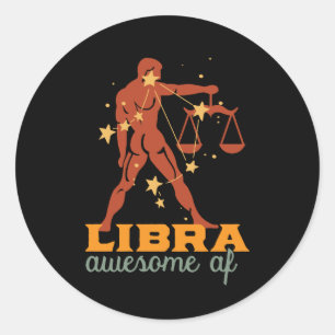 Funny Libra Zodiac Star Astrologie Phantastisch AF Runder Aufkleber