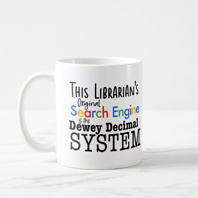 Funny Librarian Dewey Decimal Search Motor System Kaffeetasse (Links)
