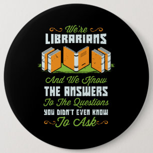 Funny Librarian Geschenke Button