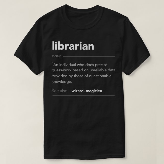 Funny Librarian Gift Funny Definition Job Cool Lib T-Shirt (Design vorne)