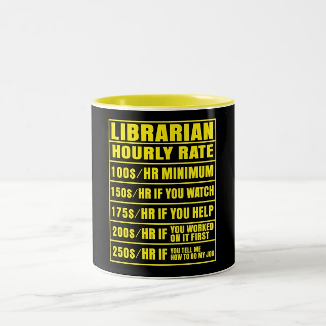 Funny Librarian Hourrate Tasse (Mittel)