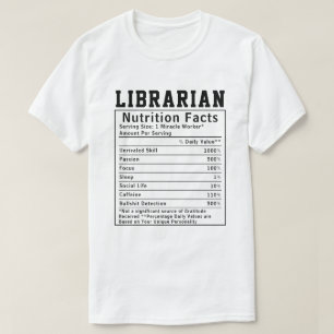 Funny Librarian Nutrition Fakten Mitarbeiter Mitar T-Shirt
