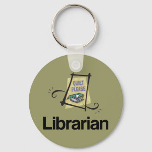 Funny Librarian Quiet Bitte Bibliotheksgeschenk Schlüsselanhänger