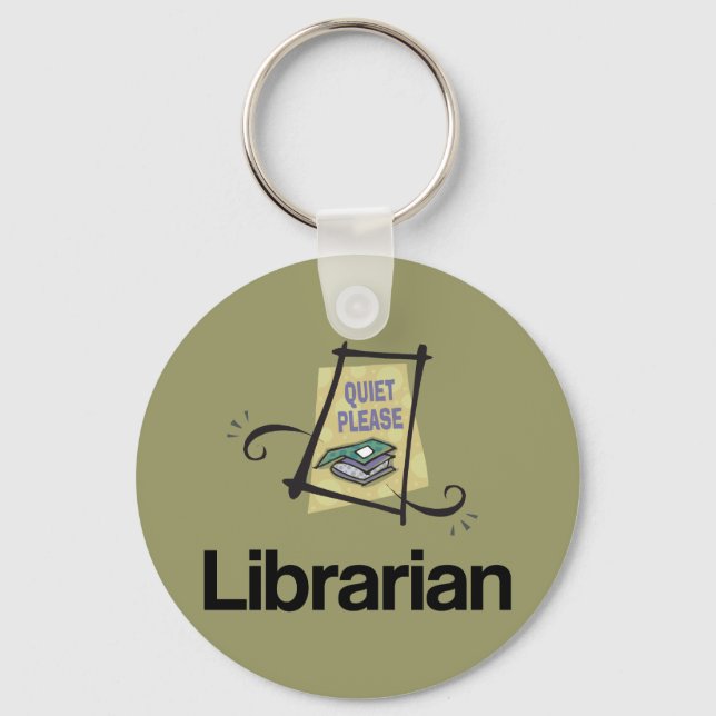 Funny Librarian Quiet Bitte Bibliotheksgeschenk Schlüsselanhänger (Vorderseite)