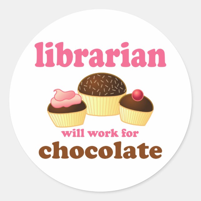 Funny Librarian Sticker (Vorderseite)