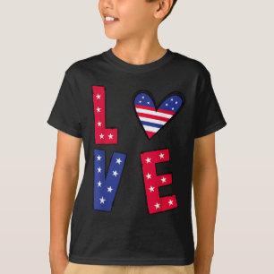 Funny Liebe American Flag Day USA 4. Juli Patri T-Shirt