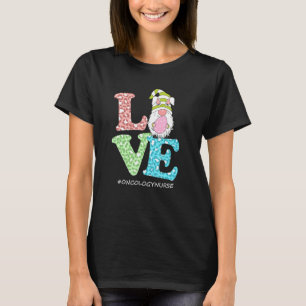 Funny Liebe Gnome Oncology Nurse Leopard Happy Eas T-Shirt