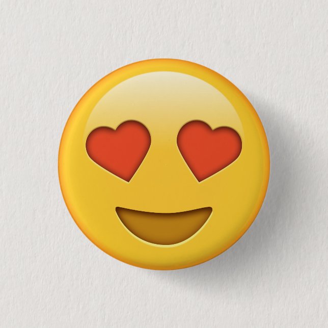 Funny Liebe Herz Emoji Knopf Button (Vorderseite)