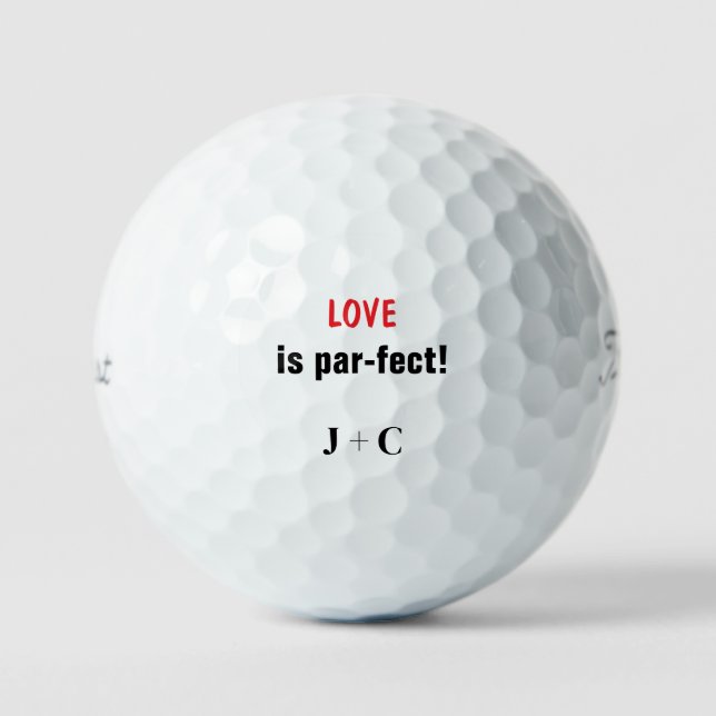 Funny Liebe ist Par-fect Couple Initials Titleist Golfball (Vorderseite)