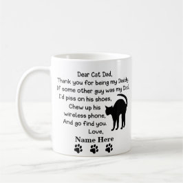 Funny Liebe Katze Vater mit Individuelle Name und Kaffeetasse