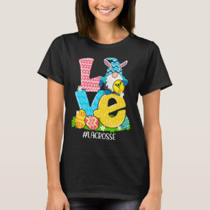 Funny Liebe Lacrosse Osterfest Gnome Ei Jagd Baske T-Shirt