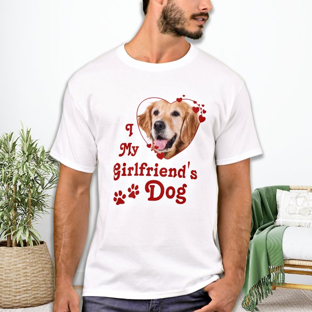Funny Liebe Mein Freund's Hund Custom Heart Foto T-Shirt (Von Creator hochgeladen)