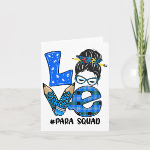 Funny Liebe Messy Bun Para Squad Puzzle Autismus A Karte
