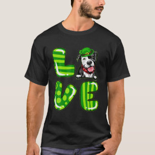 Funny Liebe Pitbull Kleeblatt Happy St Patrick's D T-Shirt