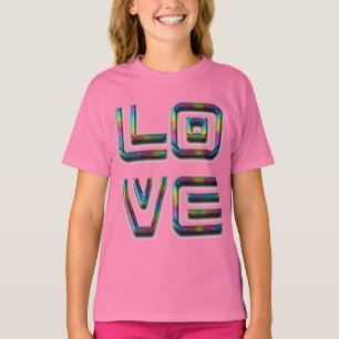 Funny Liebe Rainbow Typografy Nur Text T-Shirt