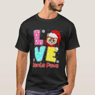 Funny LIEBE Santa Paws Christmas Cat Mops Ugly Chr T-Shirt