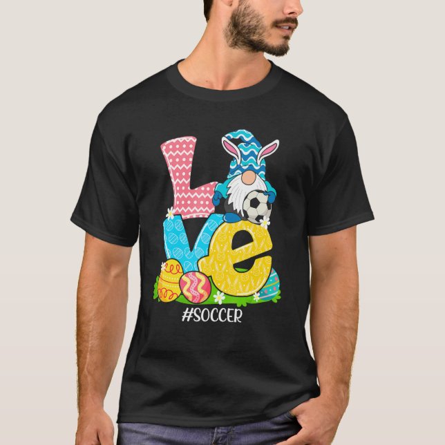 Funny Liebe Soccer Osterfest Ei Jagdkorb T-Shirt (Vorderseite)