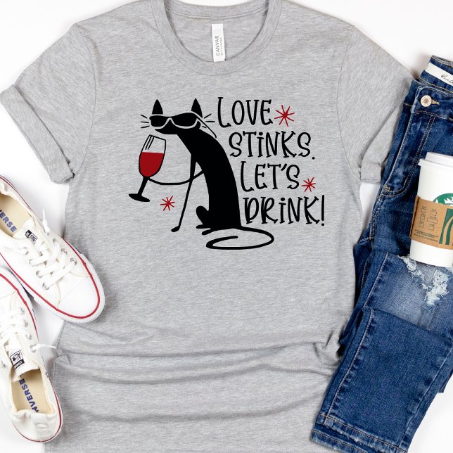 Funny Liebe Stinks Cat Valentines Frauen T - Shirt (Von Creator hochgeladen)