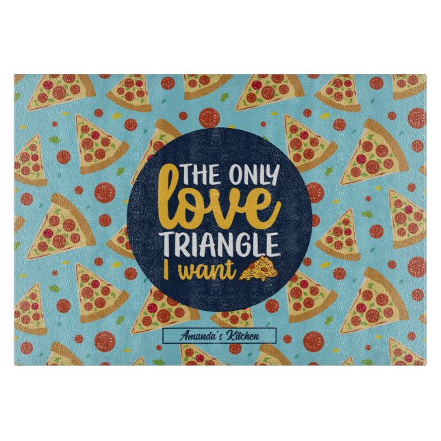 Funny Liebe Triangle Retro Italienische Pizza Must Schneidebrett (Vorderseite)