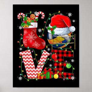 Funny Liebe Volleyball Ball Weihnachtsmannmütze We Poster