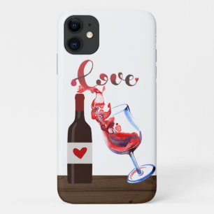 Funny Liebe Weinglas und Flasche Maßgeschneidert Case-Mate iPhone Hülle