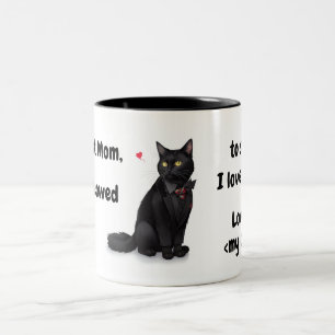 Funny Lieber Katze Mama Zitat Black Cat Personalis Zweifarbige Tasse