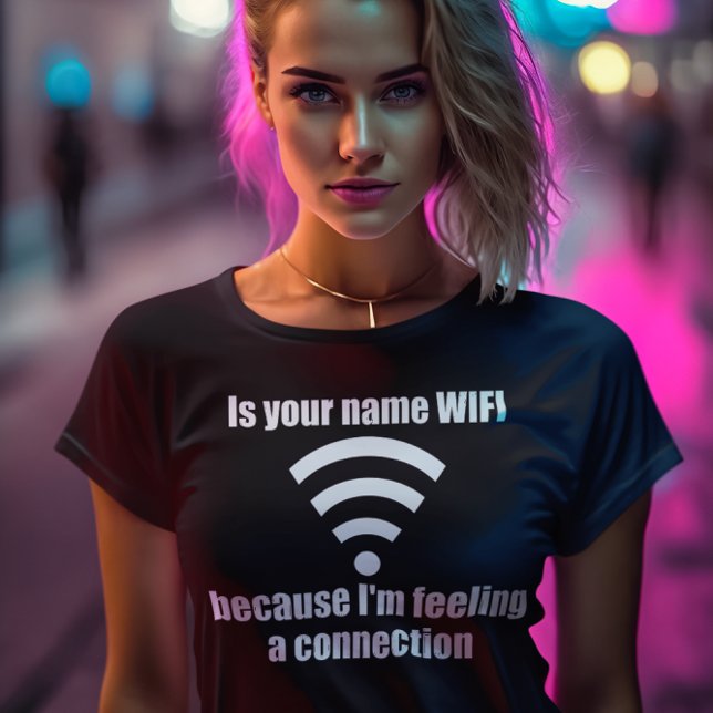 Funny Lieferwagen Line: WIFI-Verbindung T-Shirt (Von Creator hochgeladen)