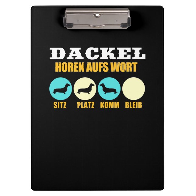 Funny Life mit Dackel Hund Klemmbrett (Vorderseite)