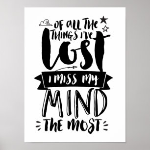 Funny Life Quotes Handschrift Typografy Poster