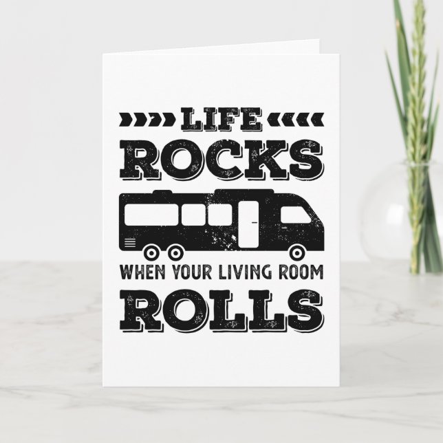 Funny Life Rocks Geschenk für RV-Enthusiasten Karte (Vorderseite)