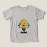 Funny Light Bullampe LED Cartoon T - Shirt