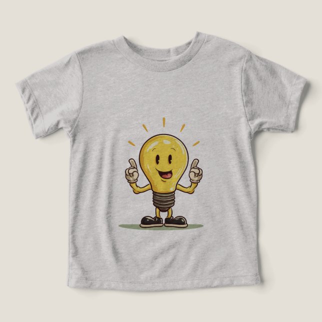 Funny Light Bullampe LED Cartoon T - Shirt (Design Vorderseite)