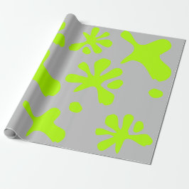 Funny Light Grey & Neon Green Slime Muster Kinder Geschenkpapier