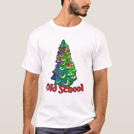 Funny Lighted Old School Weihnachtsbaum Slogan T-Shirt