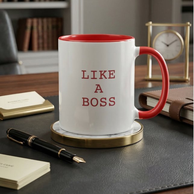 Funny Like a Boss Quote Two Tone Coffee Mug  Tasse (Funny Like a Boss Quote Two Tone Coffee Mug with Cute Motivational Saying!)