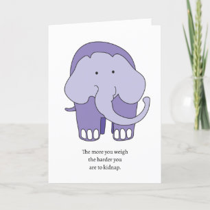 Funny Lila Elephant Birthday Card Karte