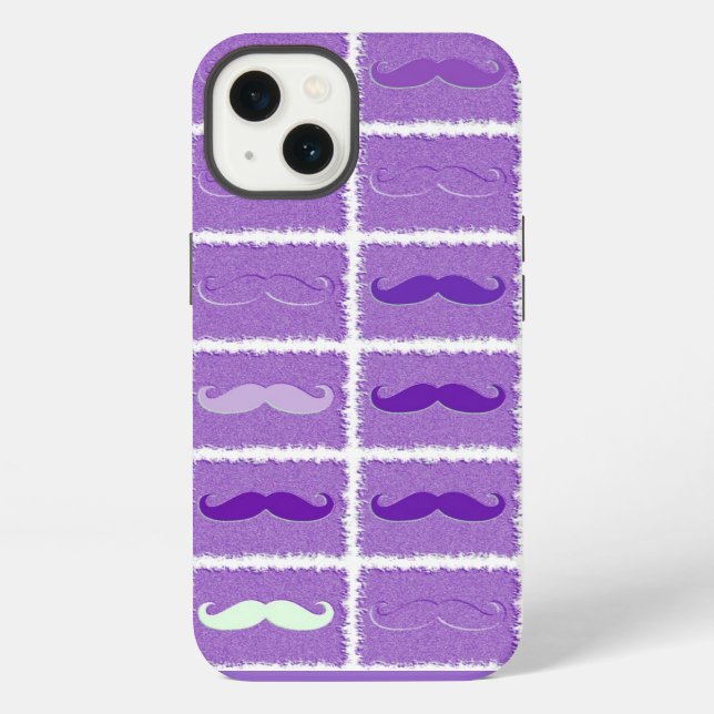 Funny Lila Mustache iPhone Hülle (Rückseite)