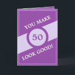 Funny Lila Personalisiert Brother 50. Geburtstag Karte<br><div class="desc">Funny Joke Lila Personalisierten Bruder 50. Geburtstag, ein schönes Design für jeden, der nach schönen Geburtstagskarten für Bruder, Geburtstagskarten für ältere Bruder oder Geburtstagskarten für jüngeren Bruder, dieser hier wäre cool. Das Design weist eine einfache, breite Linie auf und einen Kreis mit dem Alter in der Mitte, es ist anpassbar,...</div>