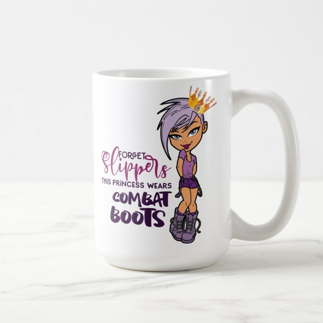 Funny Lila Princess Tomboy Kaffeetasse (Rechts)
