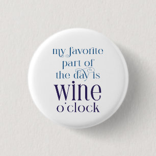 Funny Lila WIne O'Clock Button