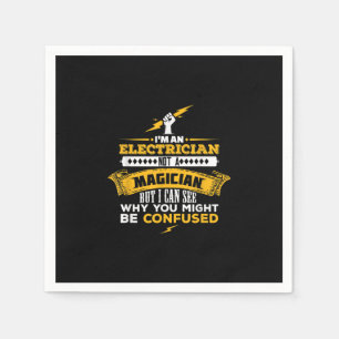 Funny Lineman ein Geschenk an einen Elektro Serviette