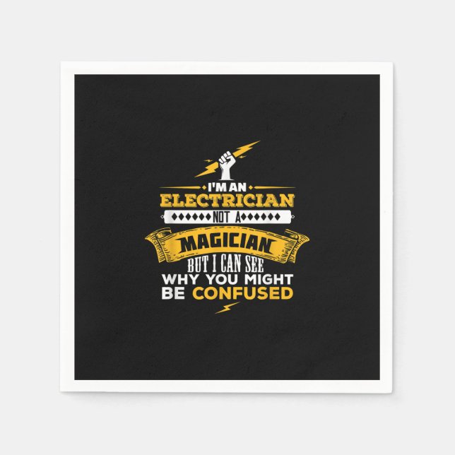 Funny Lineman ein Geschenk an einen Elektro Serviette (Vorderseite)